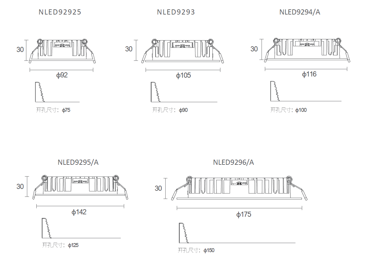 LED嵌入式筒灯 NLED929系列(图1)